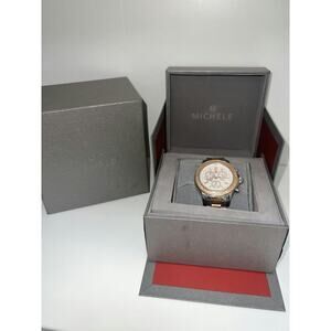 Michele Two-Tone Diamond Deco Chronograph Watch with Original Box